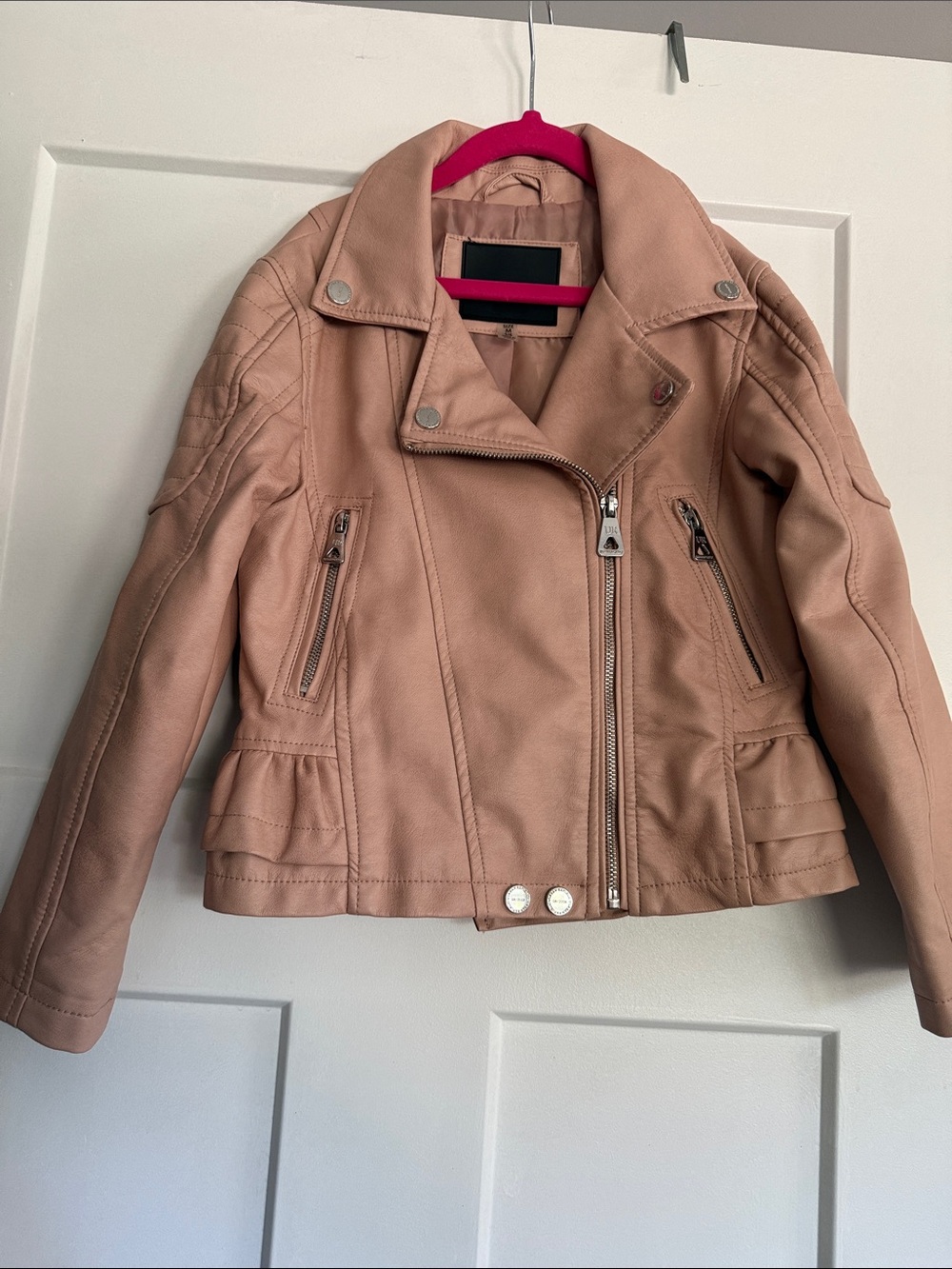 Urban Republic Blush Taupe Faux Leather Moto Jacket